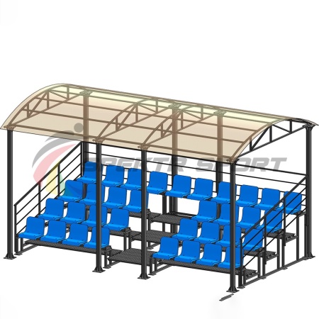 Купить Трибуна для зрителей 4 ряда на 34 места с навесом и перилами в Ипатове 